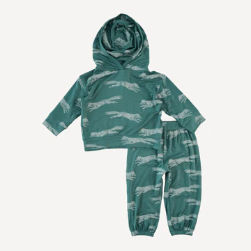 long sleeve hooded relaxed jogger set | jumping fox | bamboo