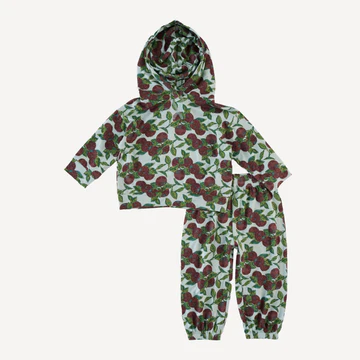 long sleeve hooded relaxed jogger set | apple branch | bamboo