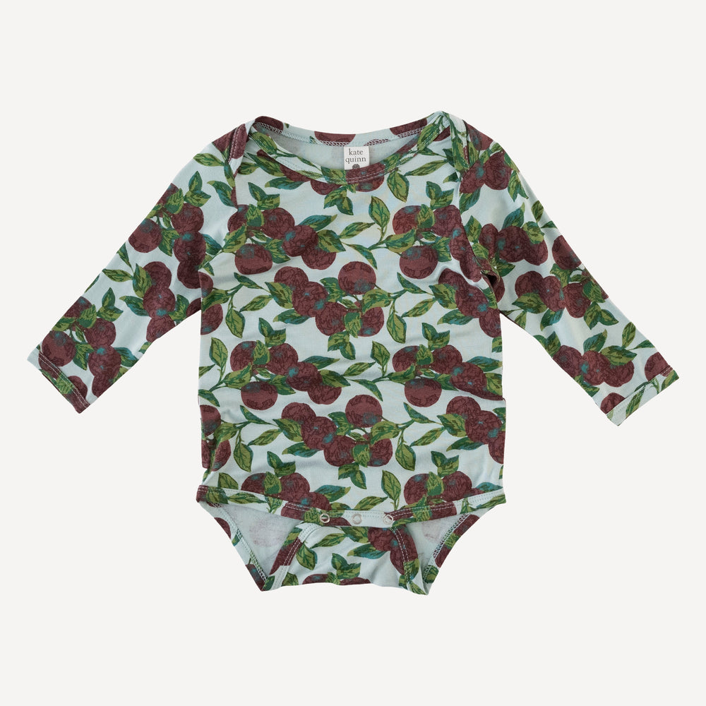 long sleeve lap neck bodysuit | apple branch | bamboo